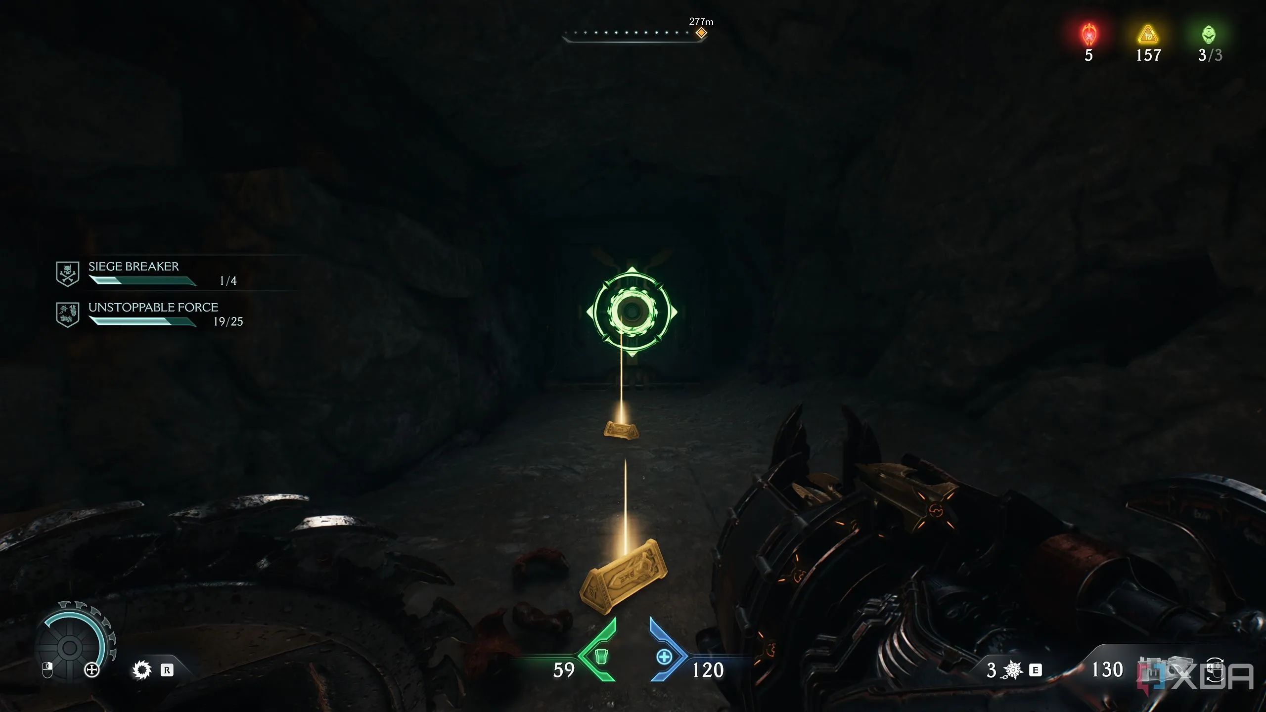 Một chiếc hộp có biểu tượng Shield Charge trong khu vực bí mật 3 Doom The Dark Ages