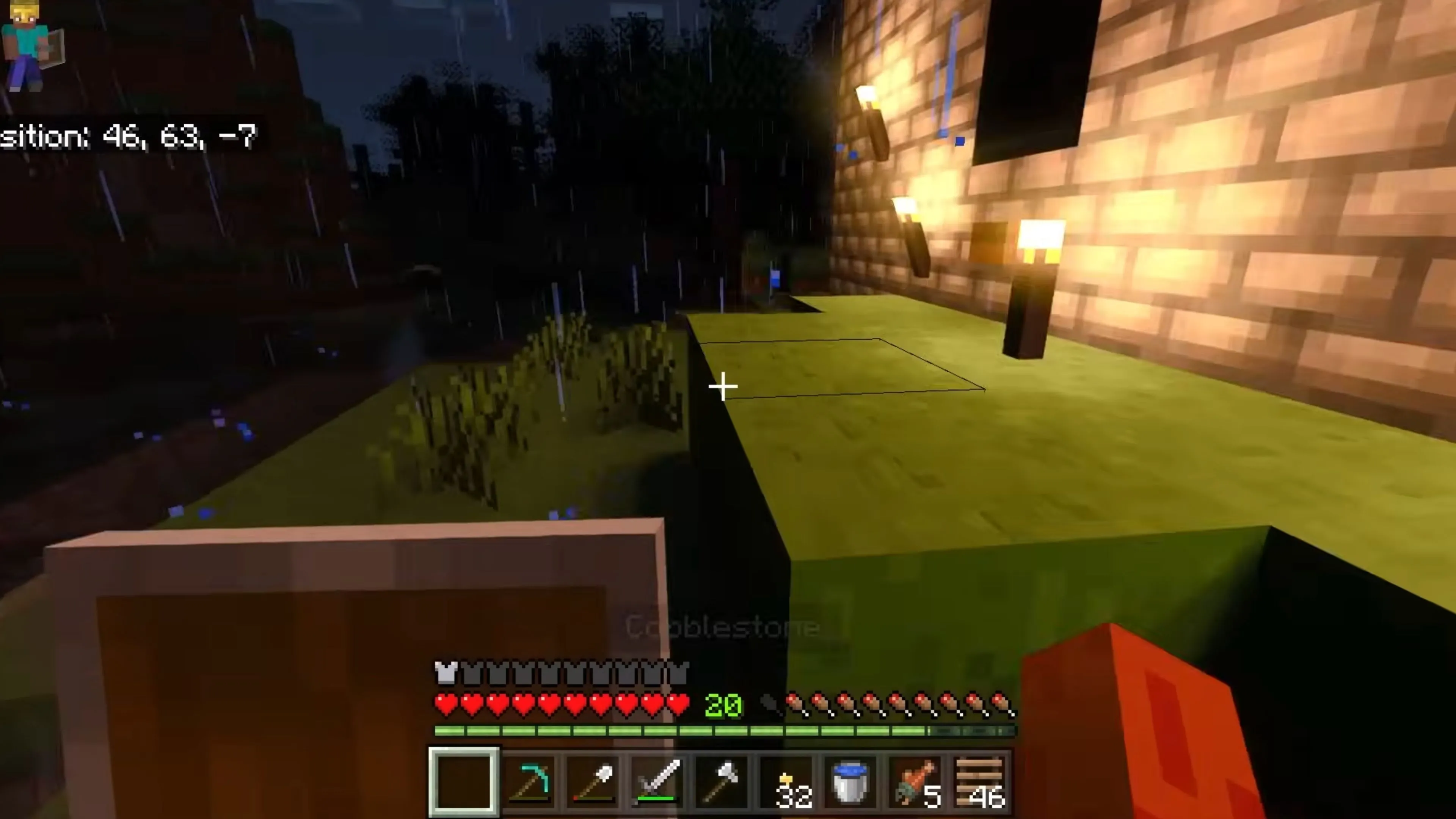 Một công trình kiến trúc phức tạp được xây dựng trong thế giới Minecraft.
