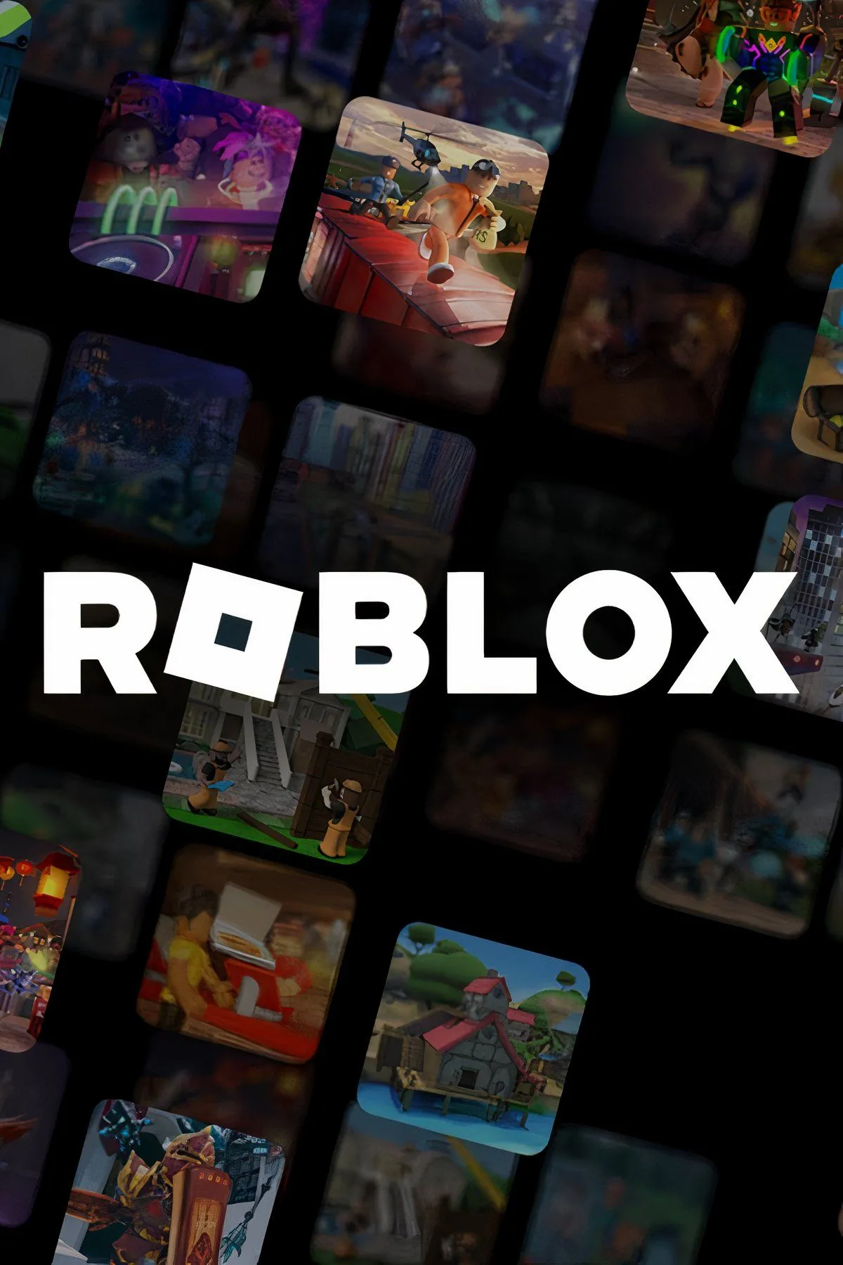 Một hình ảnh đại diện của nền tảng Roblox, thể hiện sự đa dạng của các thế giới và nhân vật do người dùng tạo.