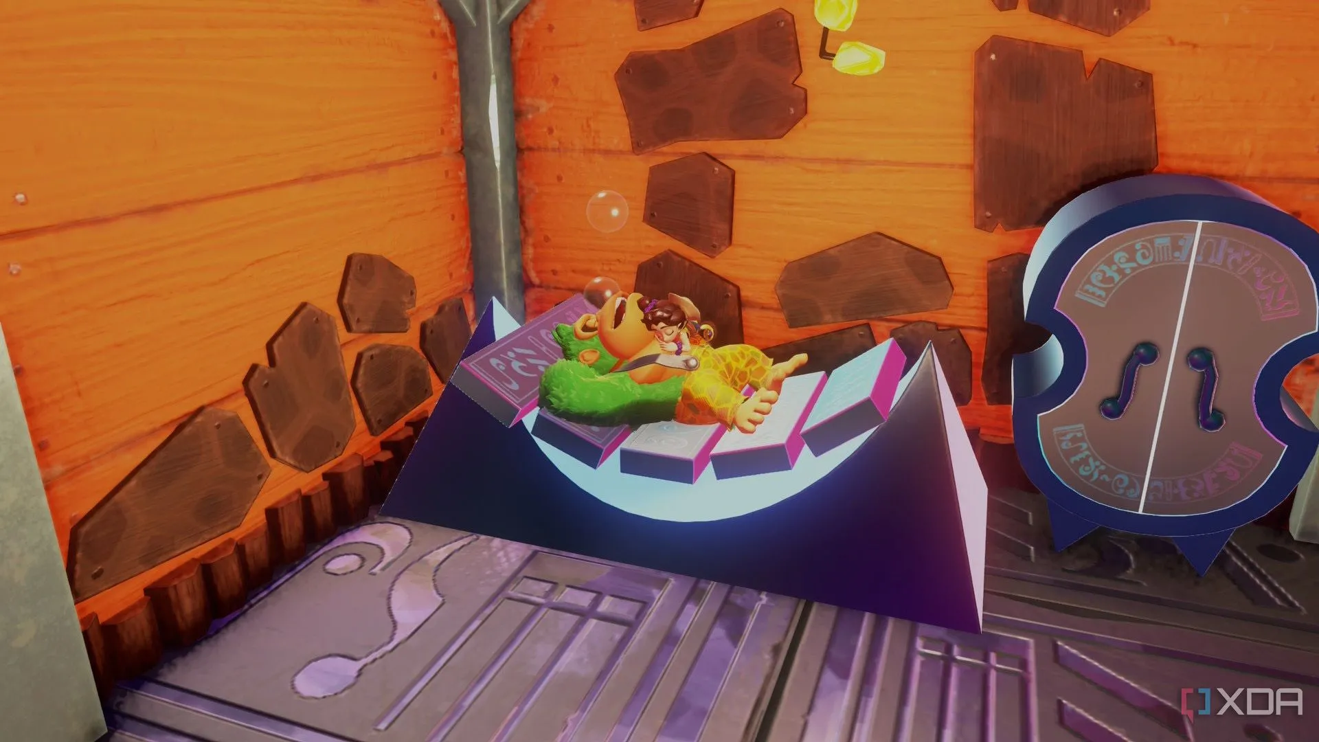 Một khu ẩn náu mới được tạo ra bởi Donkey Kong trong game, thể hiện tính năng khám phá và tùy biến.