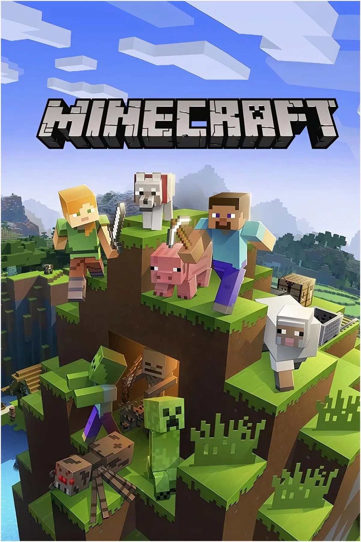 Ngôi nhà được xây bằng các khối vuông trong game Minecraft