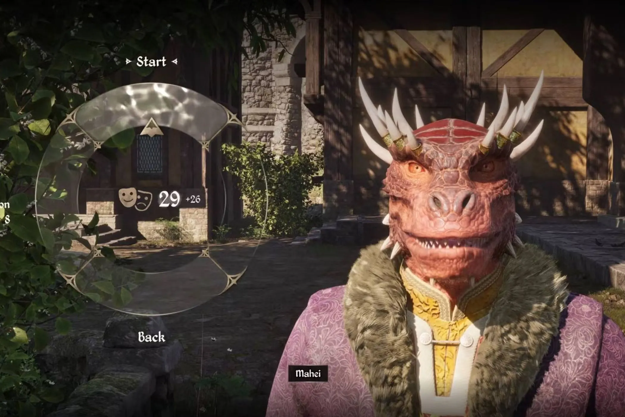 Người chơi The Elder Scrolls IV: Oblivion Remastered đang đối thoại với NPC chủng tộc Argonian