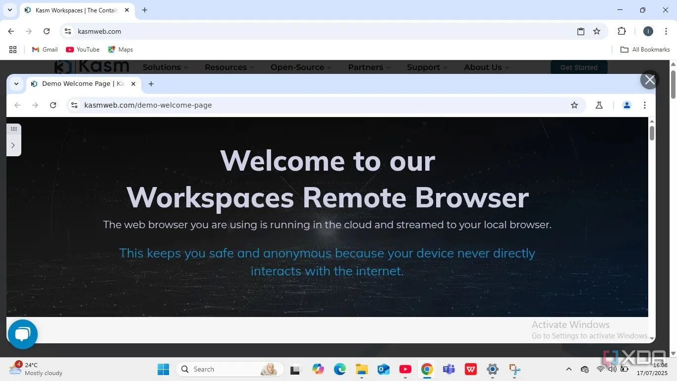 Người dùng duyệt web ẩn danh, không để lại dấu vết số nhờ Kasm Workspace