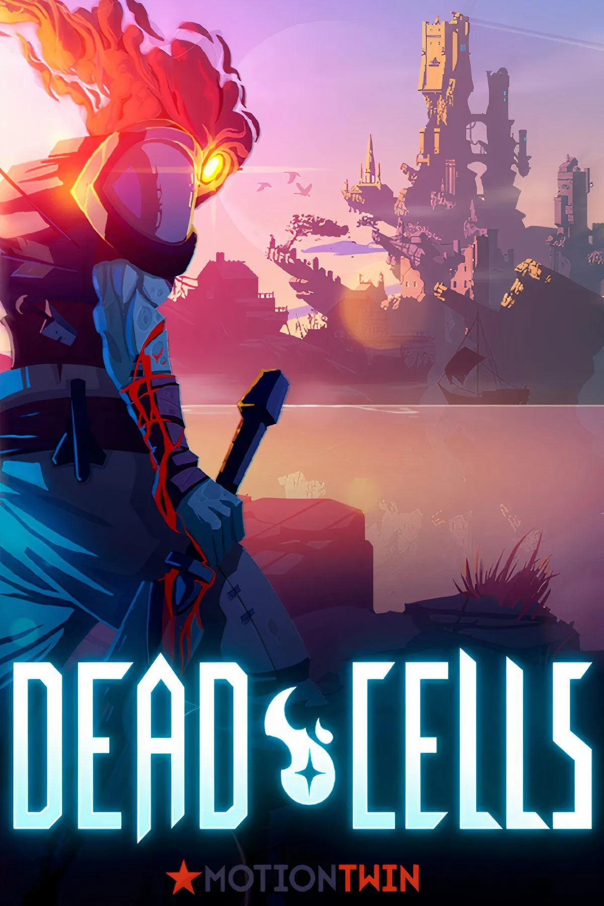 Nhân vật chính trong Dead Cells chiến đấu với quái vật trong hầm ngục, thể hiện lối chơi roguelike đầy thử thách