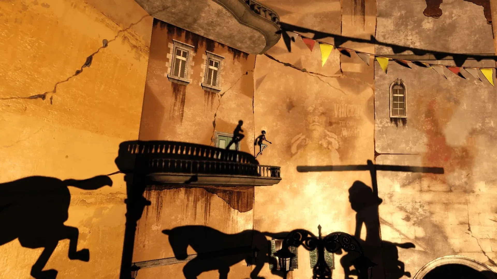 Nhân vật Dawn di chuyển trên nền tảng bóng đổ trong game Contrast