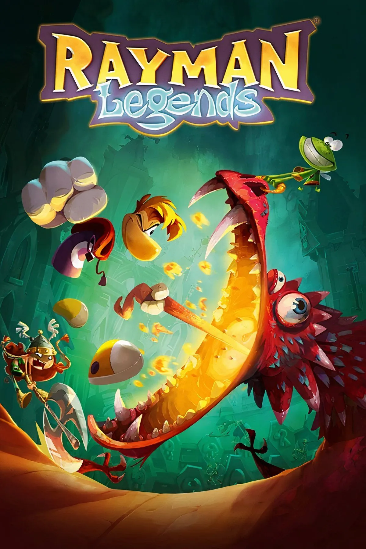Nhóm người chơi đang tận hưởng game Rayman Legends, minh họa cho trải nghiệm couch co-op đầy niềm vui và thành công.
