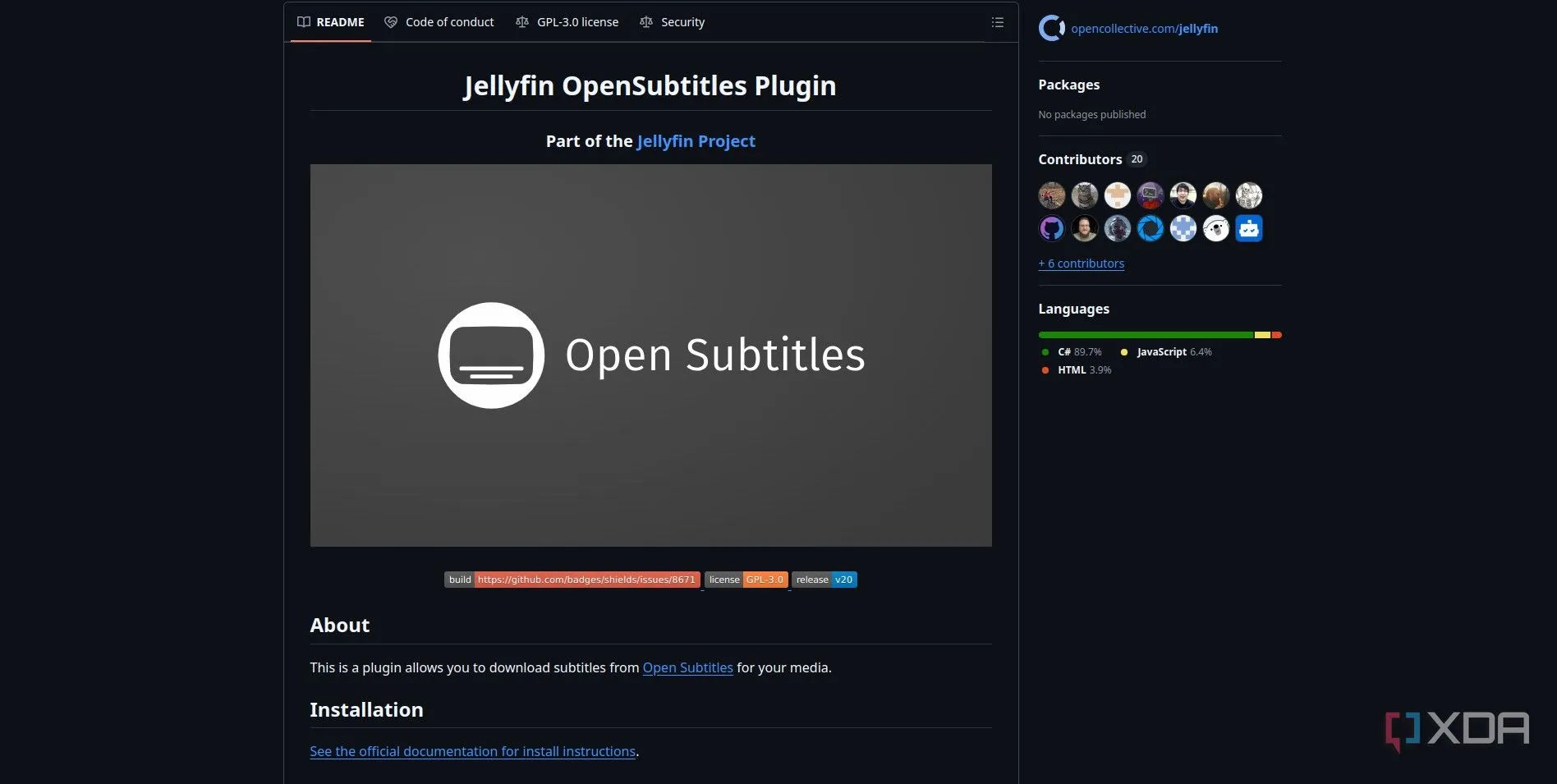 Open Subtitles cho Jellyfin cung cấp phụ đề