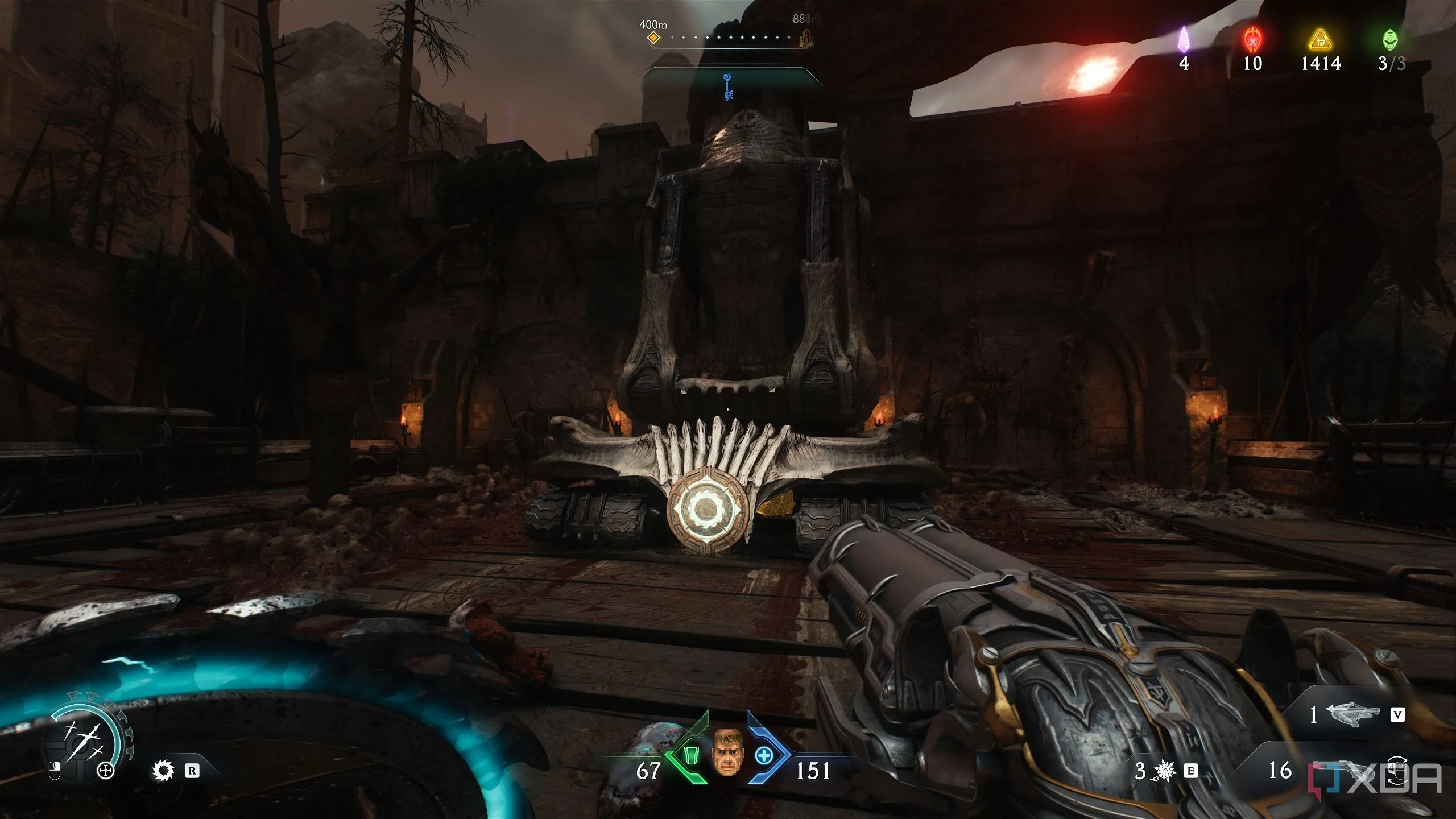 Pháo Cối thứ ba sẵn sàng Shield Bash ở Chương 20 Doom The Dark Ages