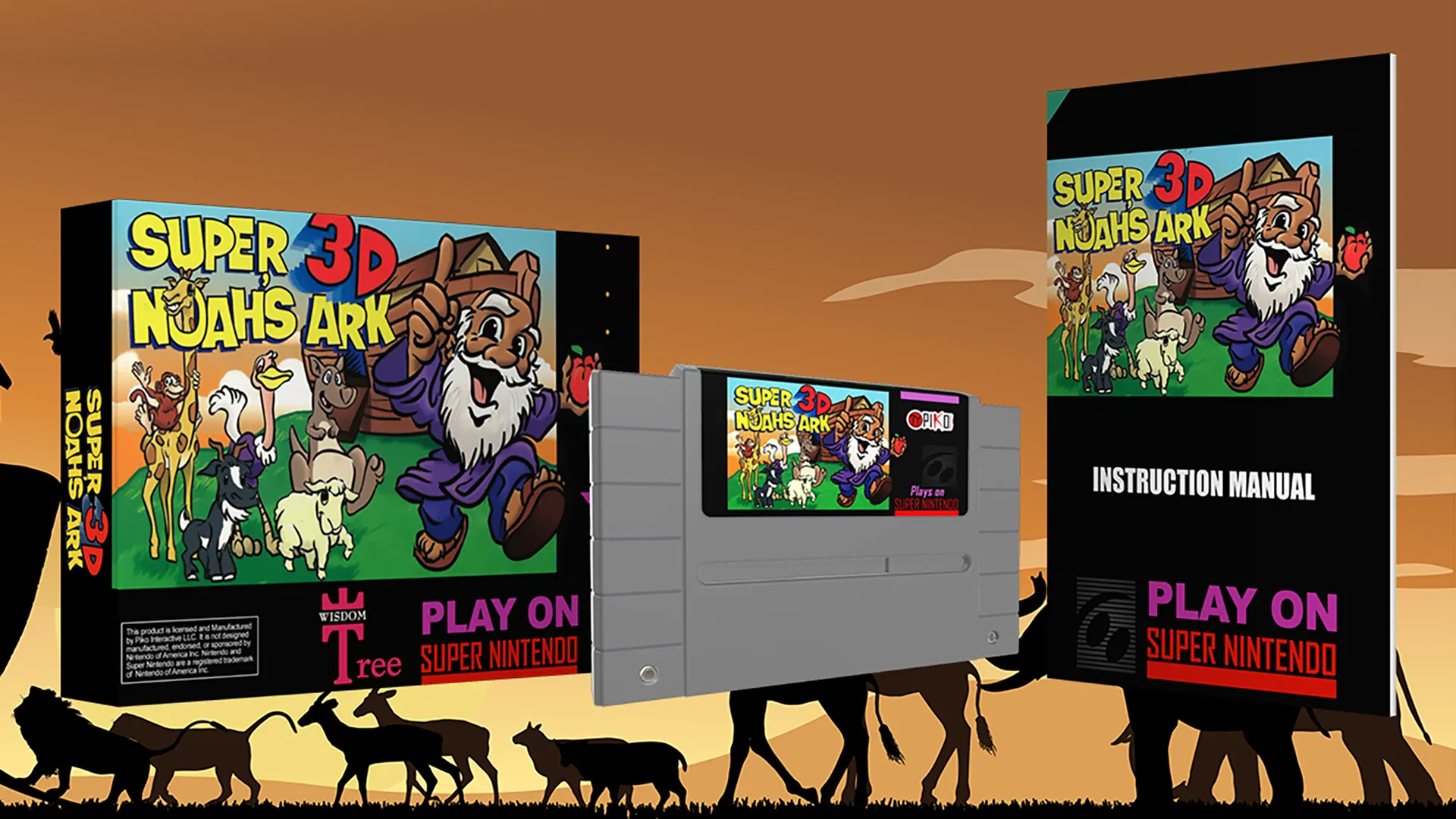 Phiên bản Super Noah's Ark 3D được tái phát hành bởi Piko Interactive, với thiết kế cartridge chuẩn SNES.