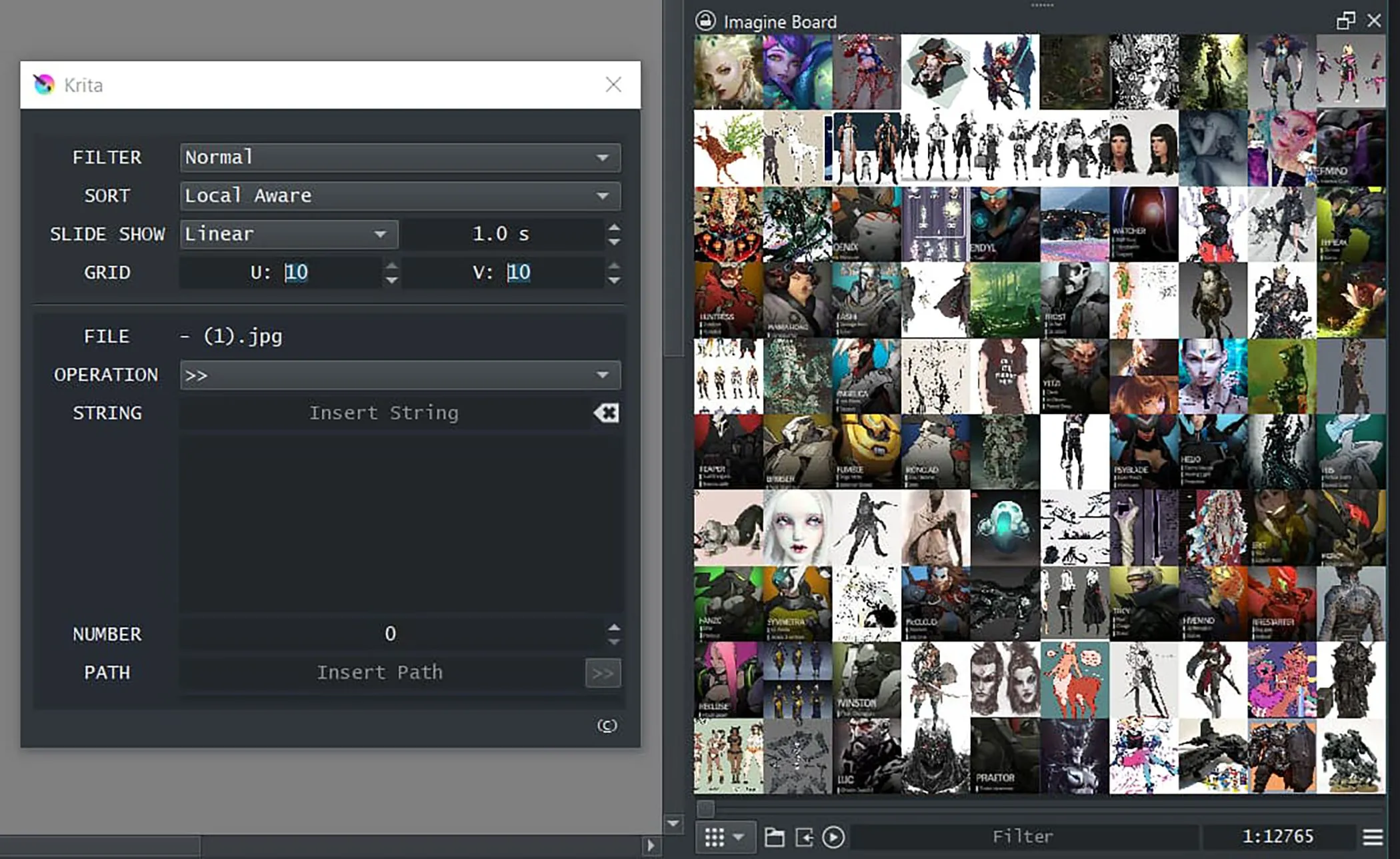 Plugin Imagine Board trong Krita giúp tổ chức và duyệt hình ảnh ý tưởng