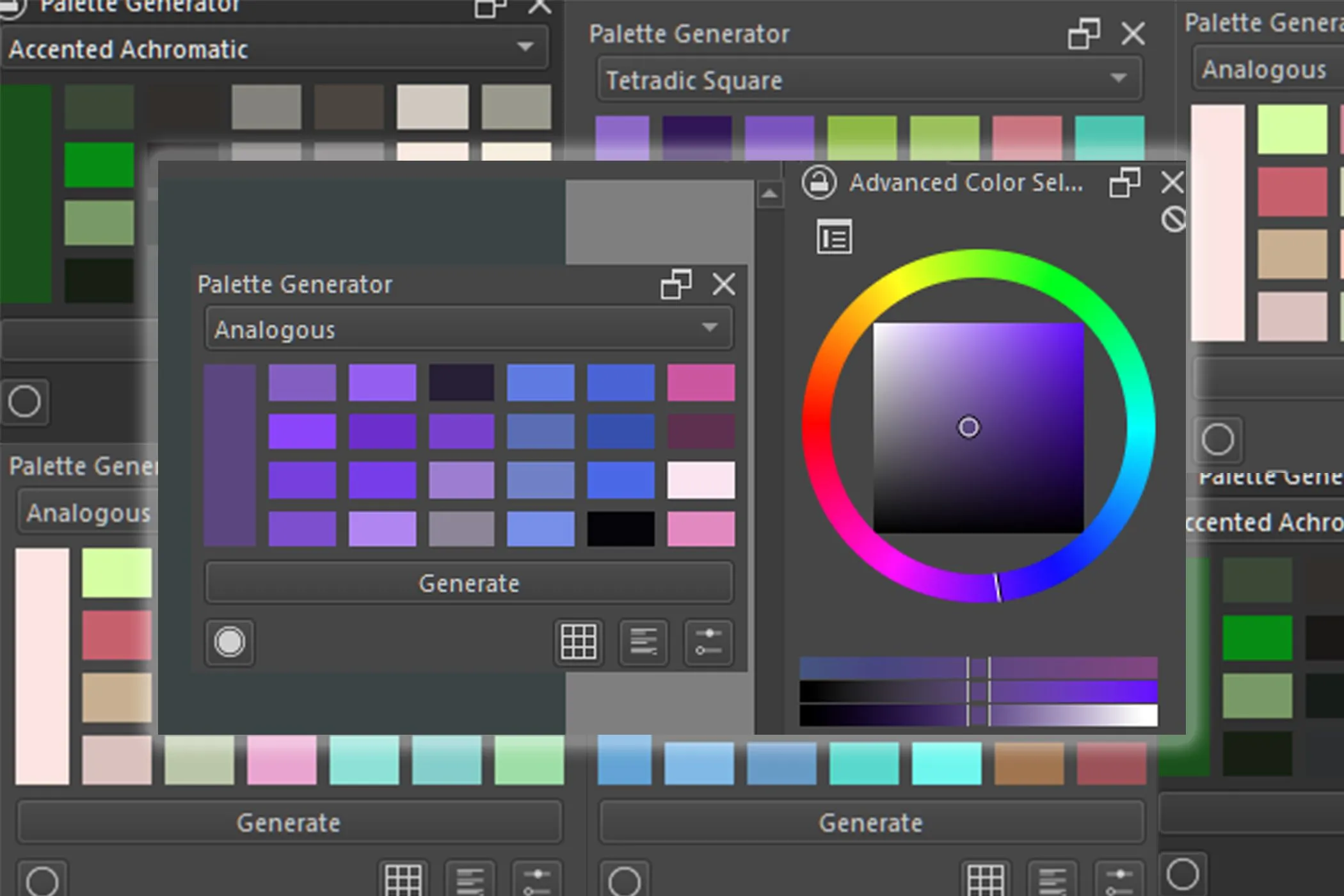 Plugin Palette Generator trong Krita tự động tạo bảng màu theo chủ đề