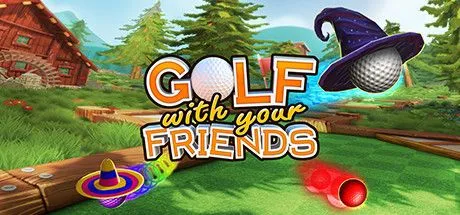 Poster game Golf With Your Friends với các nhân vật hoạt hình trên sân golf mini
