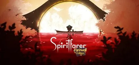 Poster game Spiritfarer với nhân vật Stella và chú mèo Daffodil trên thuyền