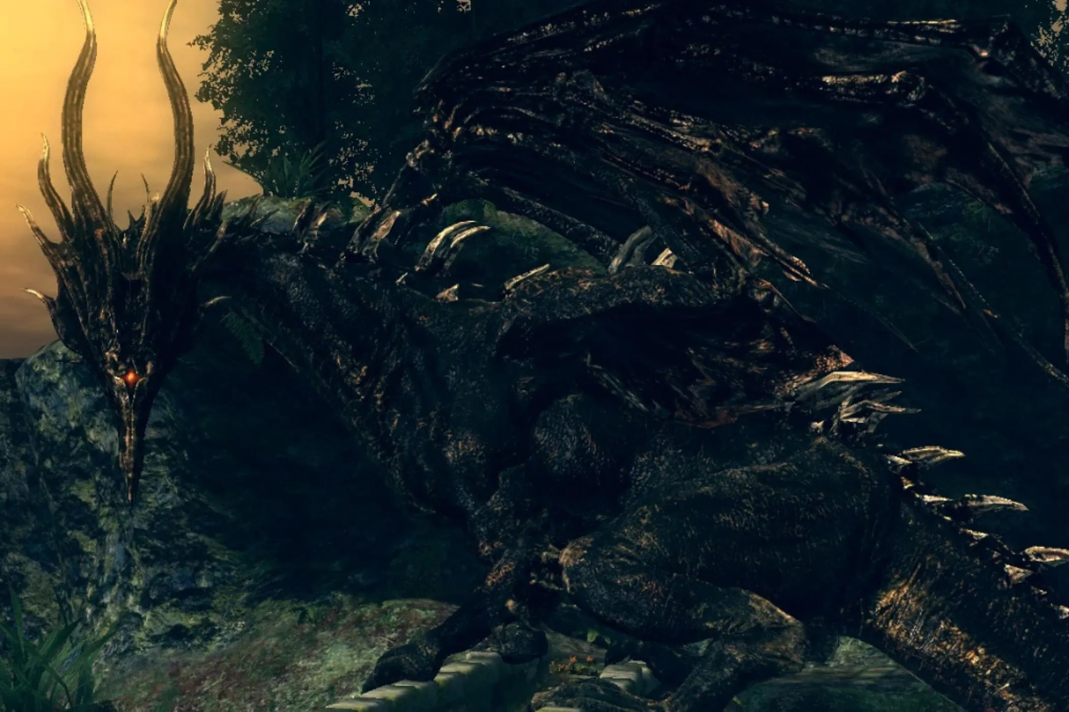 Rồng đen Kalameet hung tợn trong DLC Artorias of the Abyss của Dark Souls, một trong những boss rồng huyền thoại xứng đáng trở lại Elden Ring Nightreign.