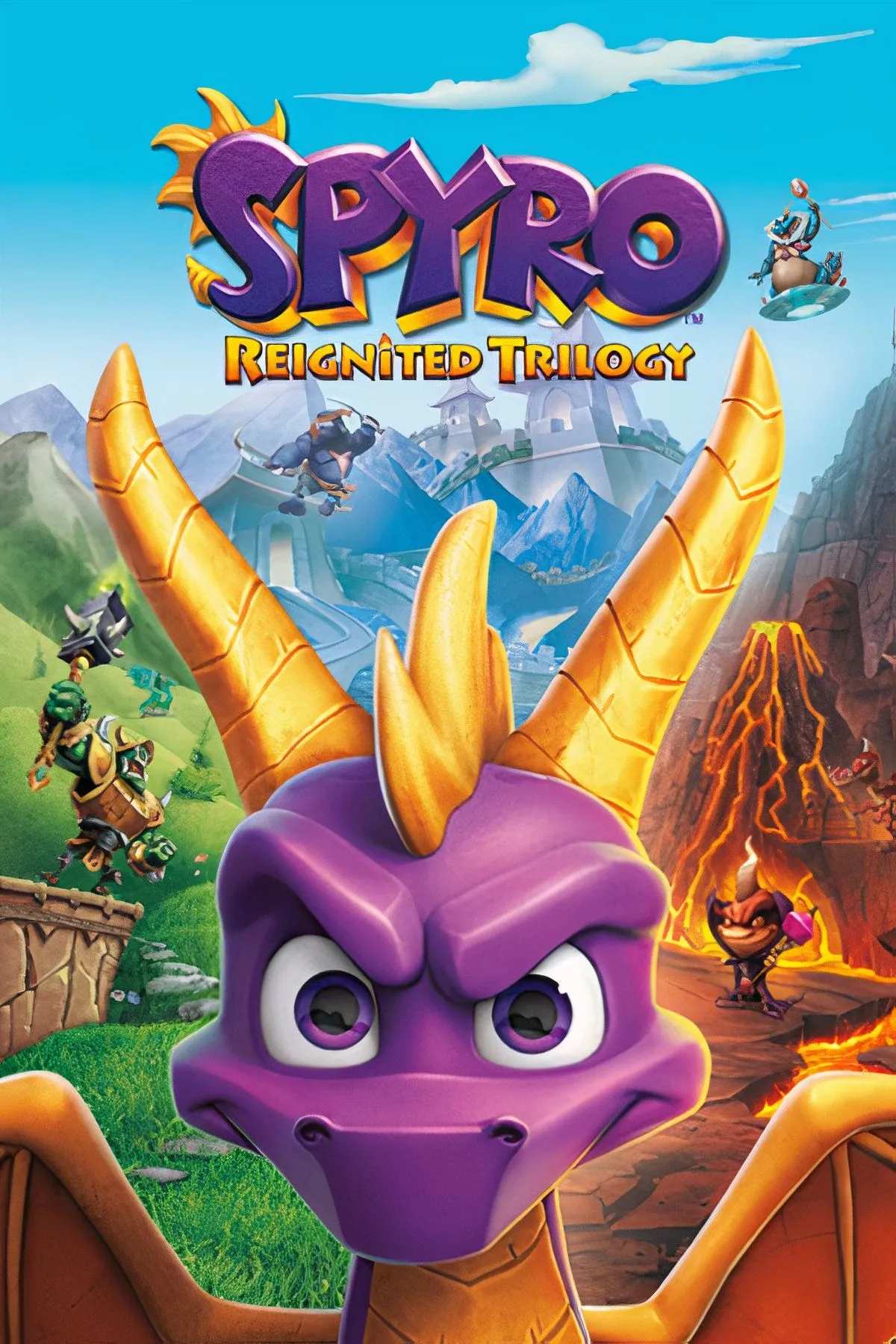 Rồng Spyro đang bay lượn trong thế giới game Spyro Reignited Trilogy