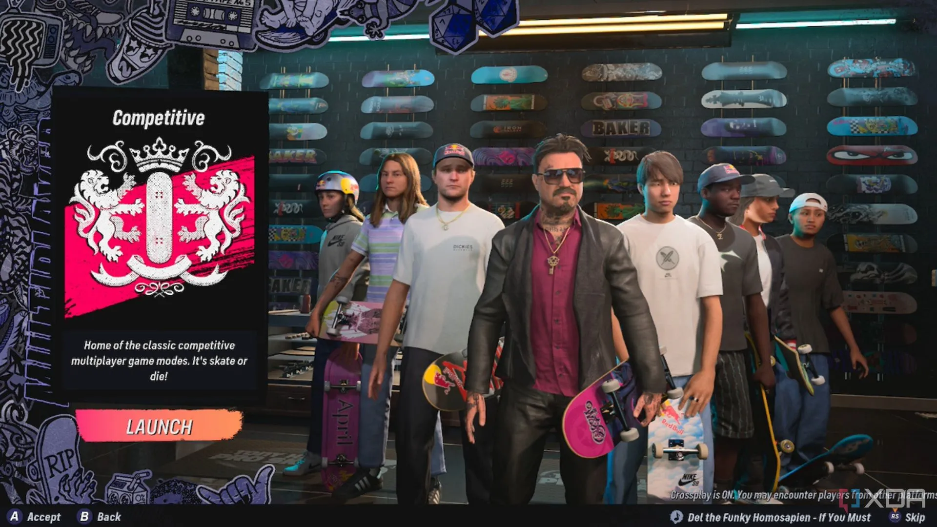 Sảnh chờ chế độ Multiplayer Online của game Tony Hawk's Pro Skater 3+4