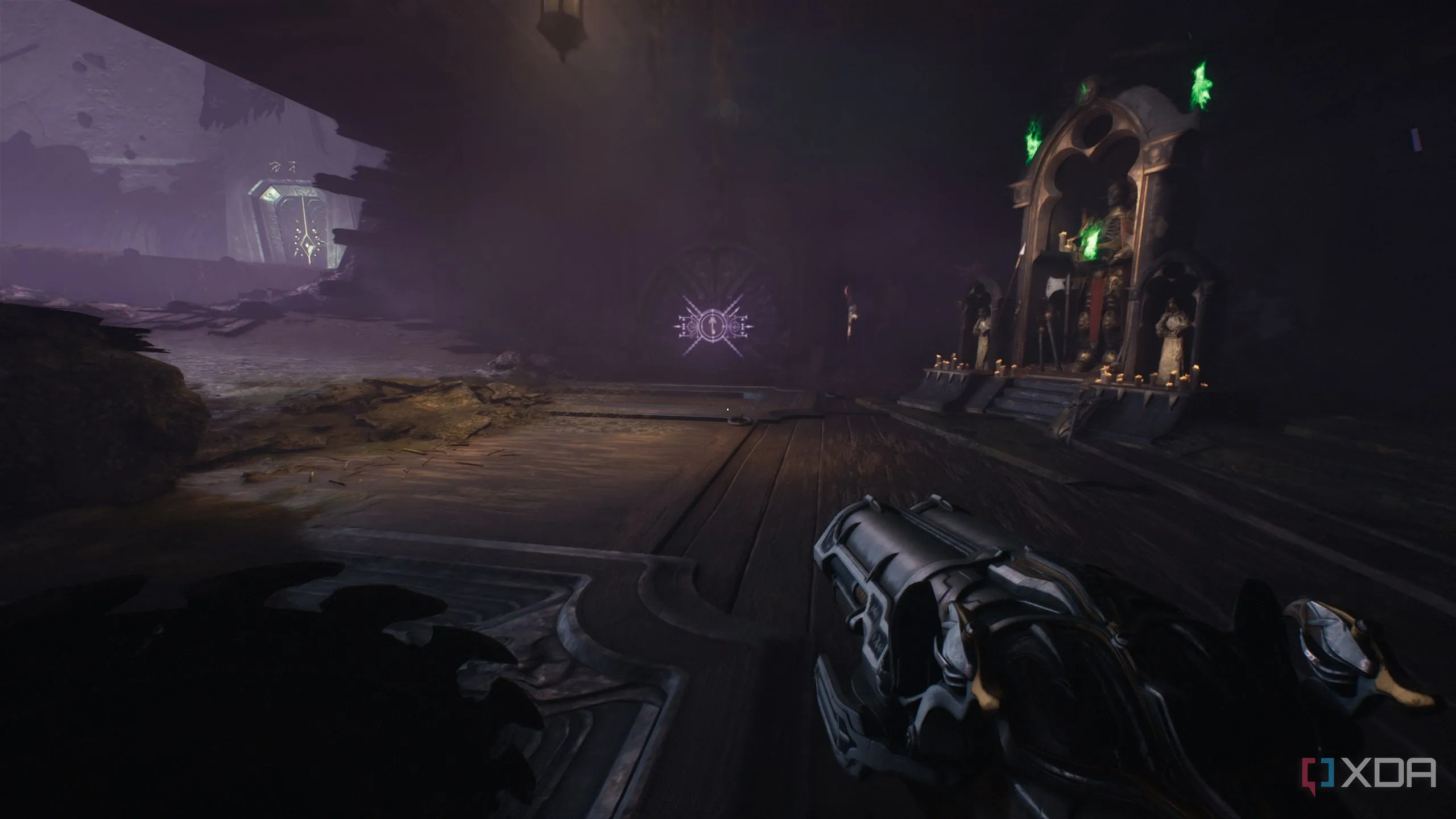 Sentinel Shrine và cánh cổng màu tím bị khóa trong Chapter 17 của Doom The Dark Ages