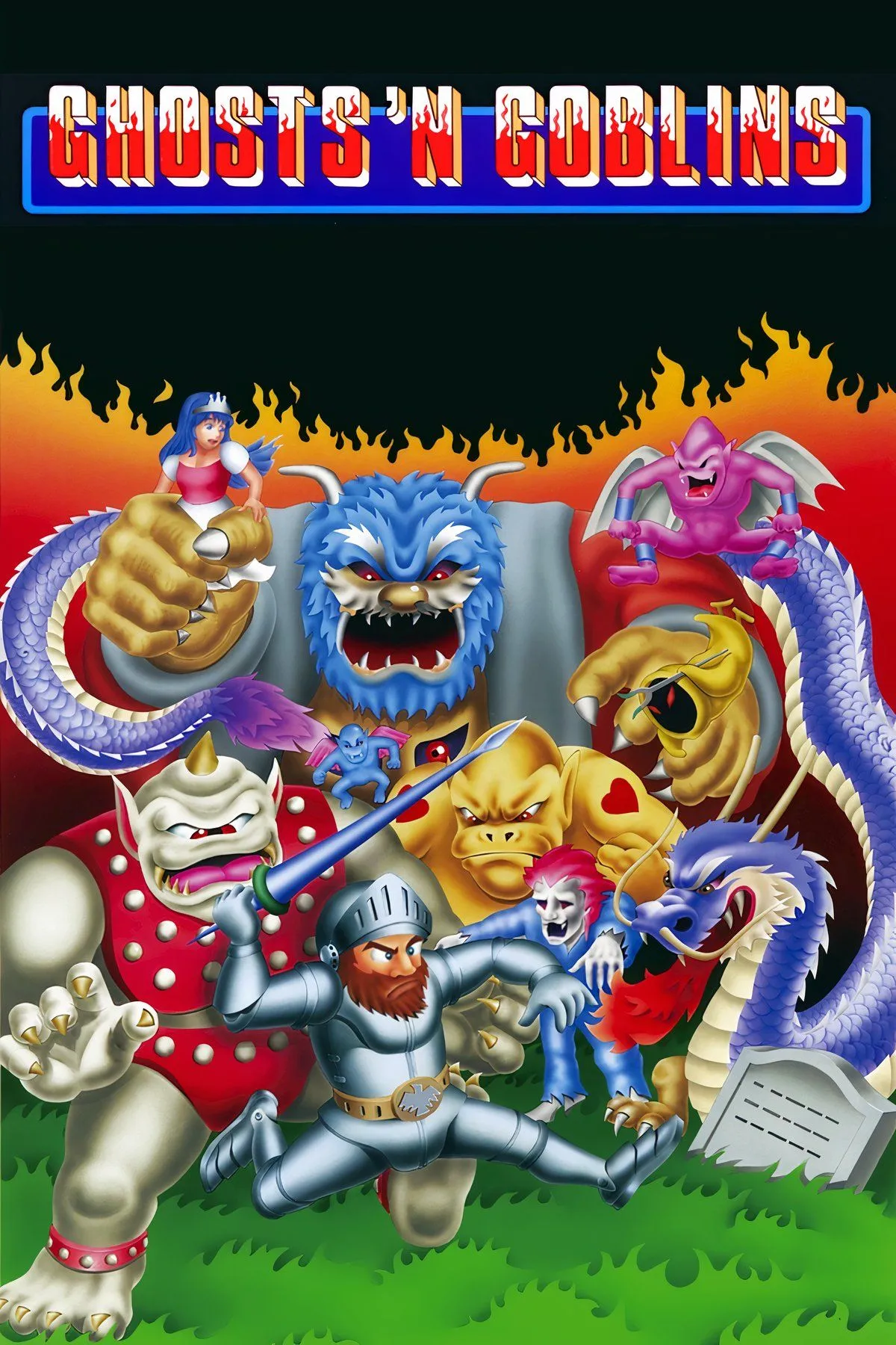 Sir Arthur trong một màn chơi đầy quái vật của Ghosts 'n Goblins (1985)