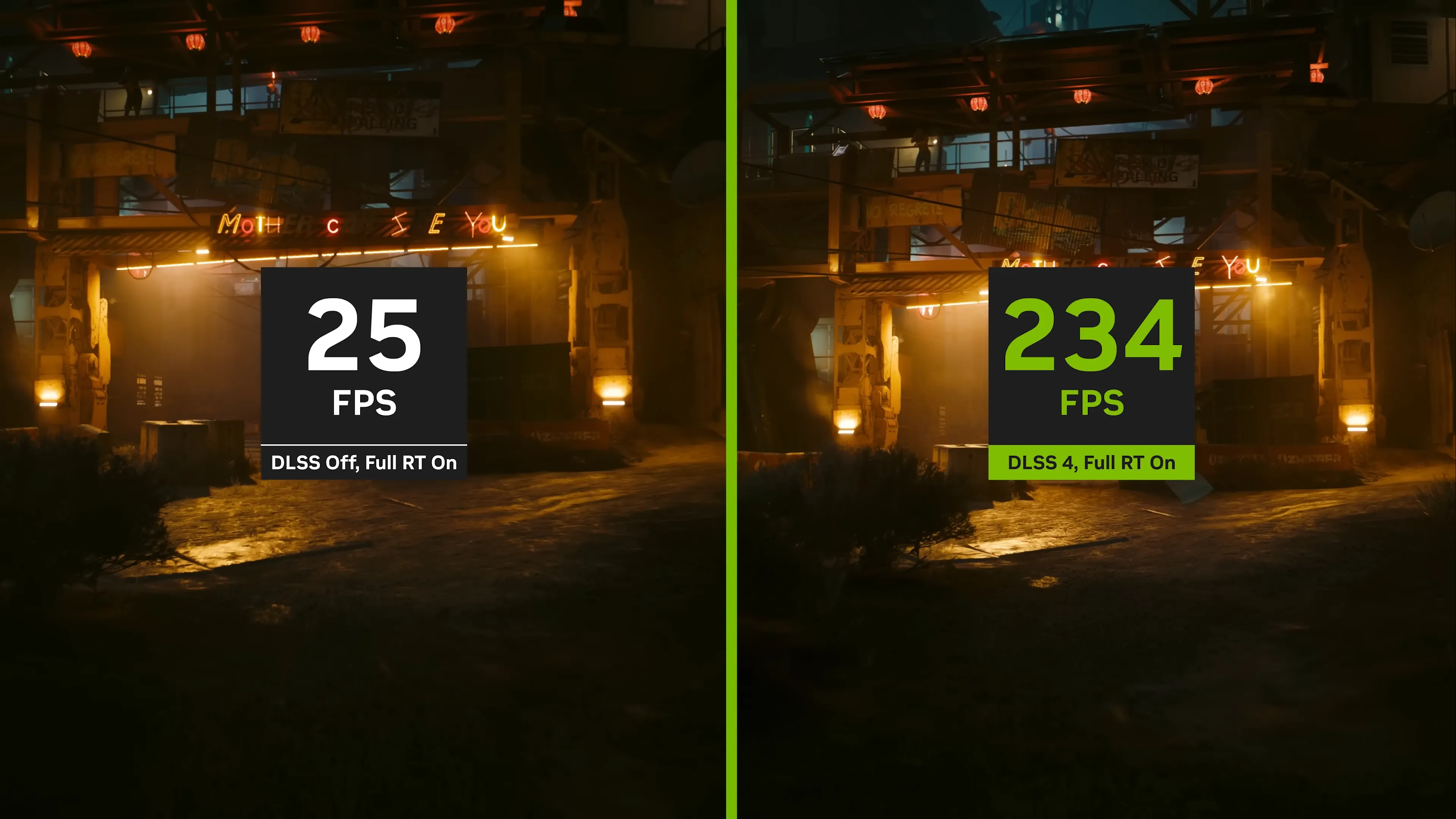 So sánh chất lượng hình ảnh và hiệu năng chơi game khi bật và tắt công nghệ DLSS 4 của Nvidia.