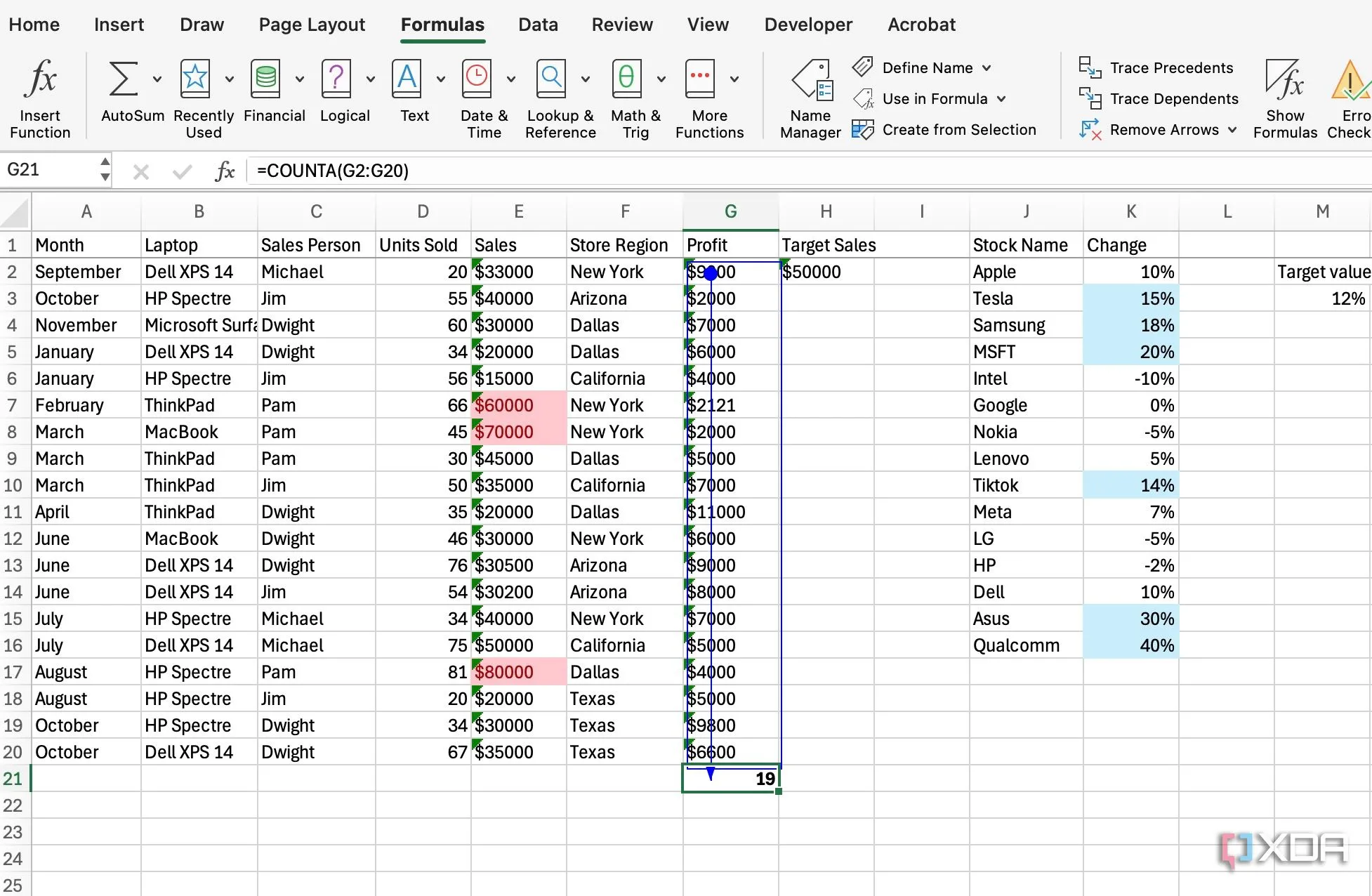 Sử dụng công cụ Trace Precedents trong Excel để theo dõi nguồn dữ liệu của công thức