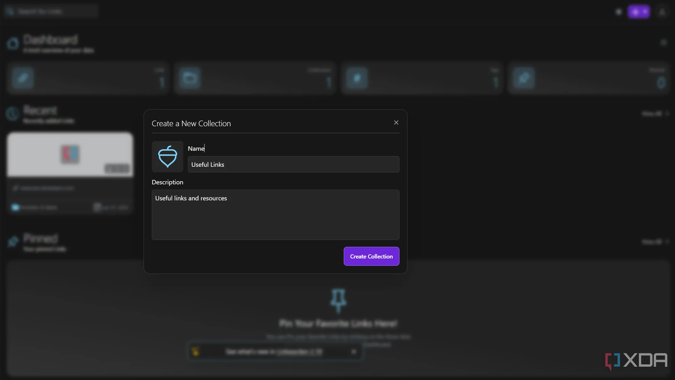 Tạo một bộ sưu tập mới trong Linkwarden