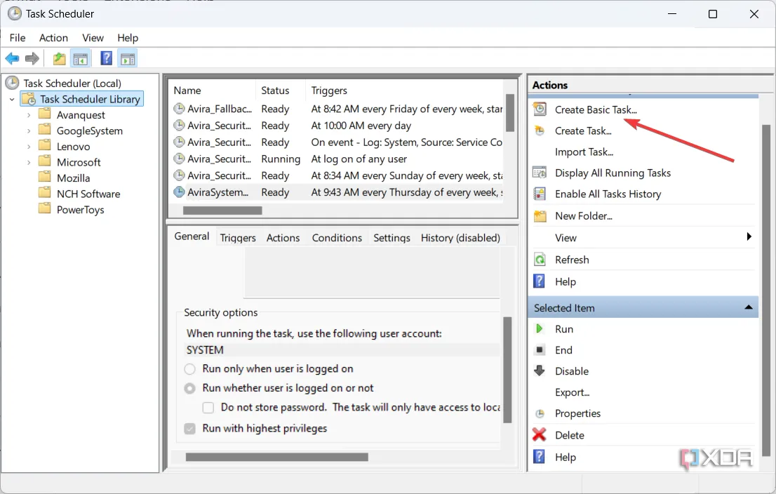 Tạo một tác vụ cơ bản (Create Basic Task) trong Task Scheduler để tự động hóa công việc