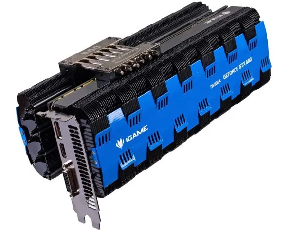 Thiết kế tản nhiệt thụ động khổng lồ của Colorful iGame GTX 680, minh chứng cho sự độc đáo
