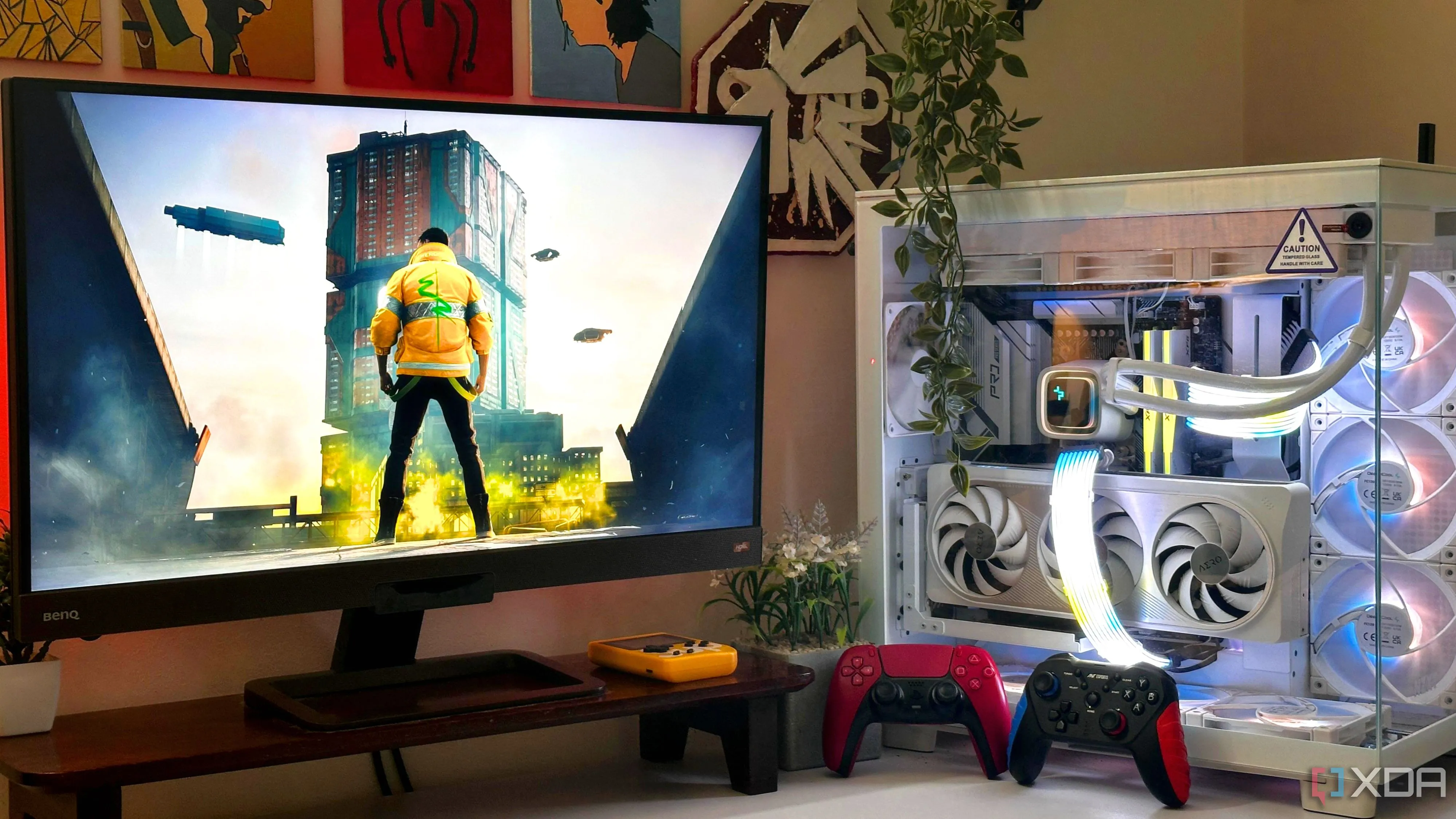 Thiết lập PC chơi game với Cyberpunk 2077, minh họa hiệu năng và đồ họa game hiện đại