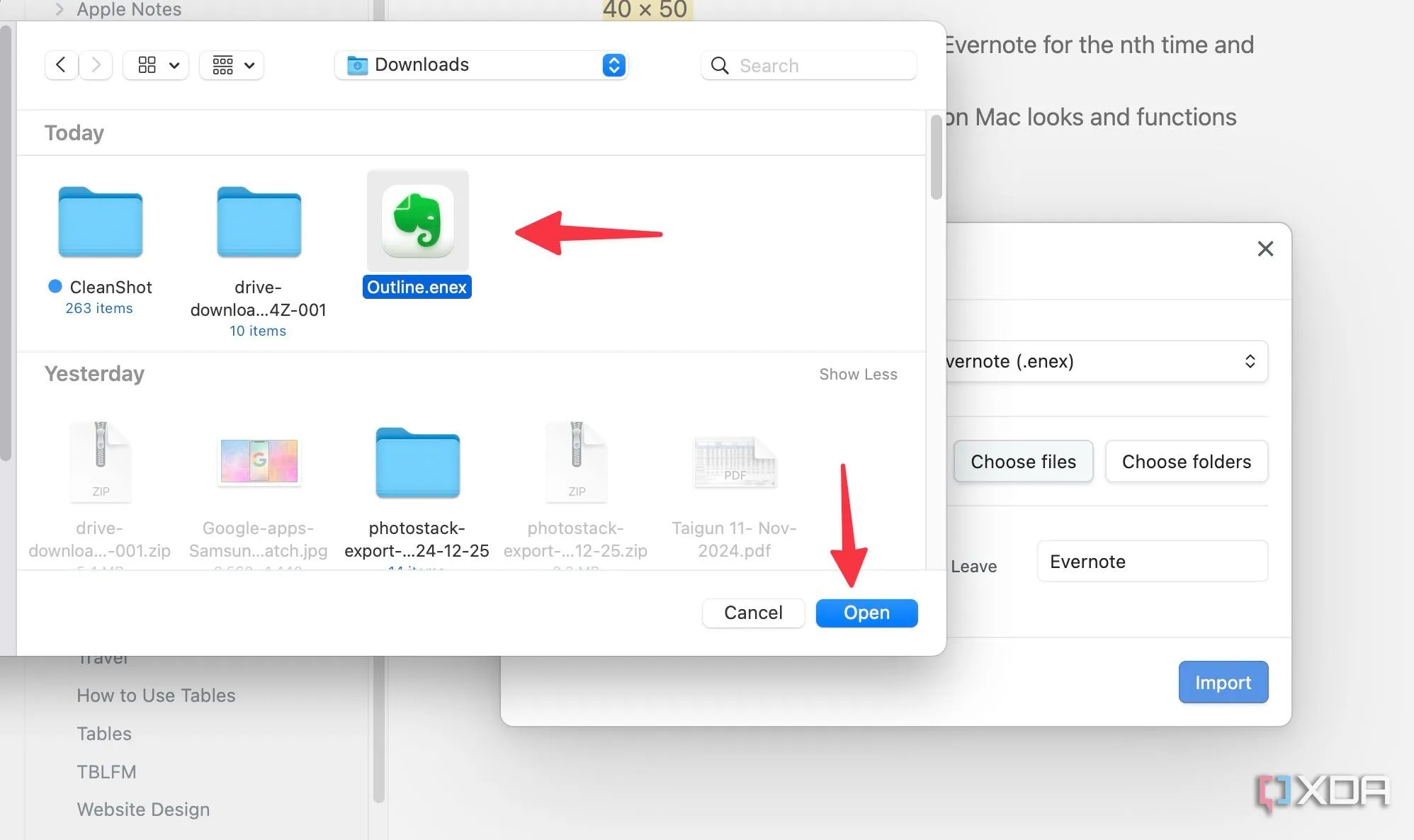 Thư mục Evernote mới được tạo trong Obsidian sau khi nhập ghi chú