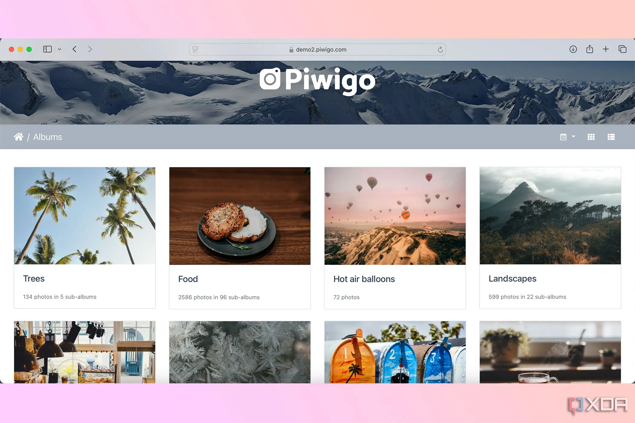 Thư viện ảnh Piwigo với giao diện sắp xếp khoa học