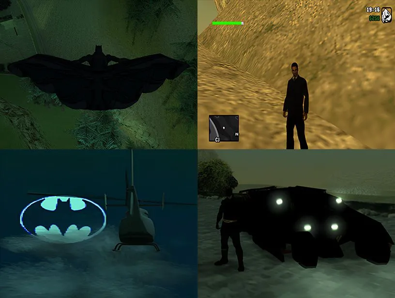 Tổng hợp hình ảnh gameplay bản mod GTA Batman Remake cho PS2, lấy cảm hứng từ The Dark Knight