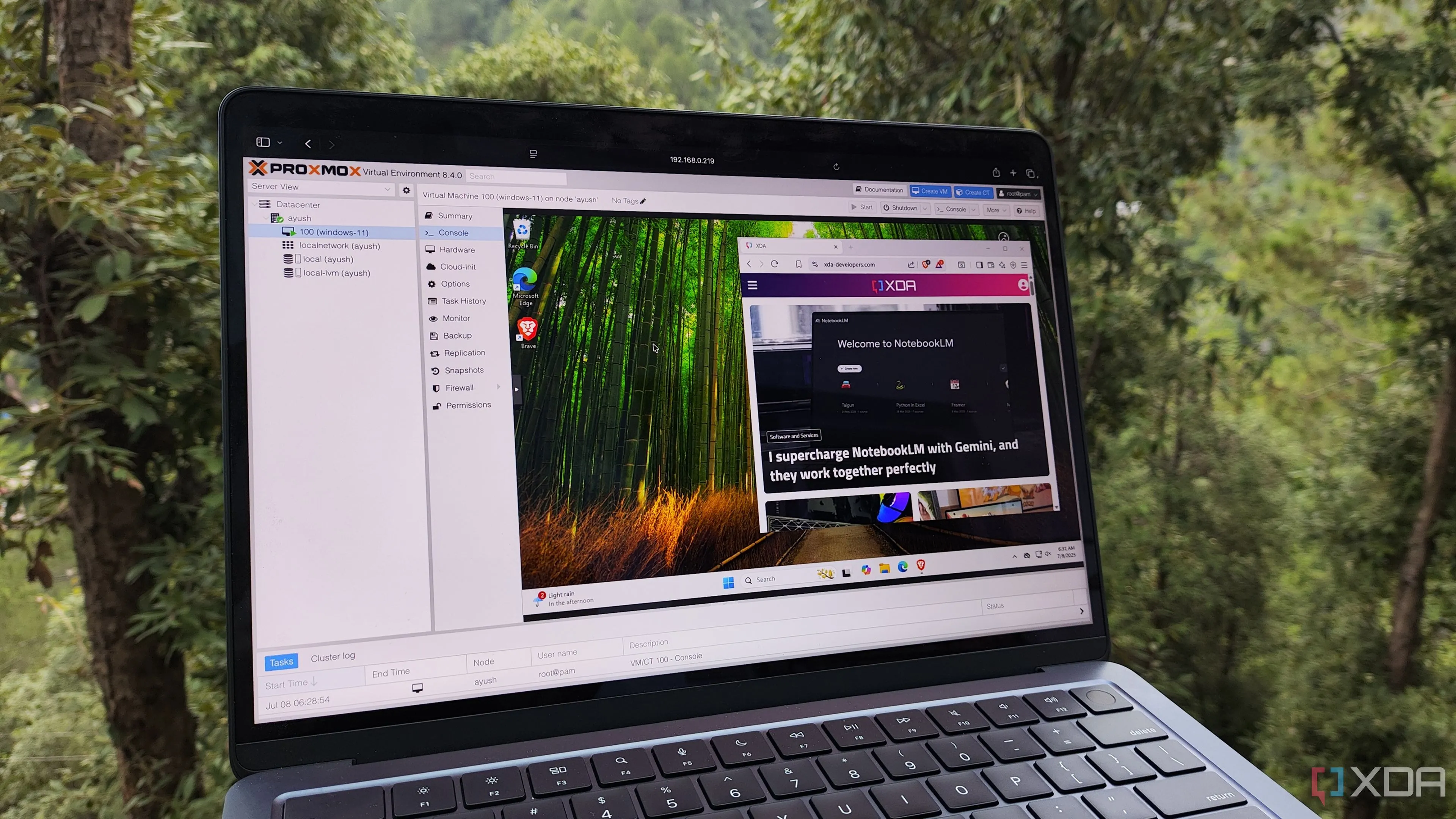 Tổng quan về việc quản lý và vận hành máy ảo Windows 11 trên Proxmox, thể hiện tính khả thi của việc dùng làm máy tính chính