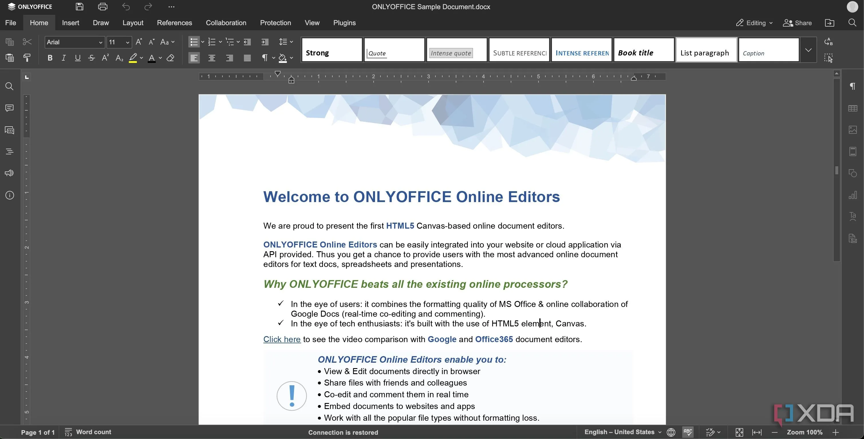 Trang chủ OnlyOffice, hiển thị các tính năng chính và cam kết bảo mật dữ liệu người dùng