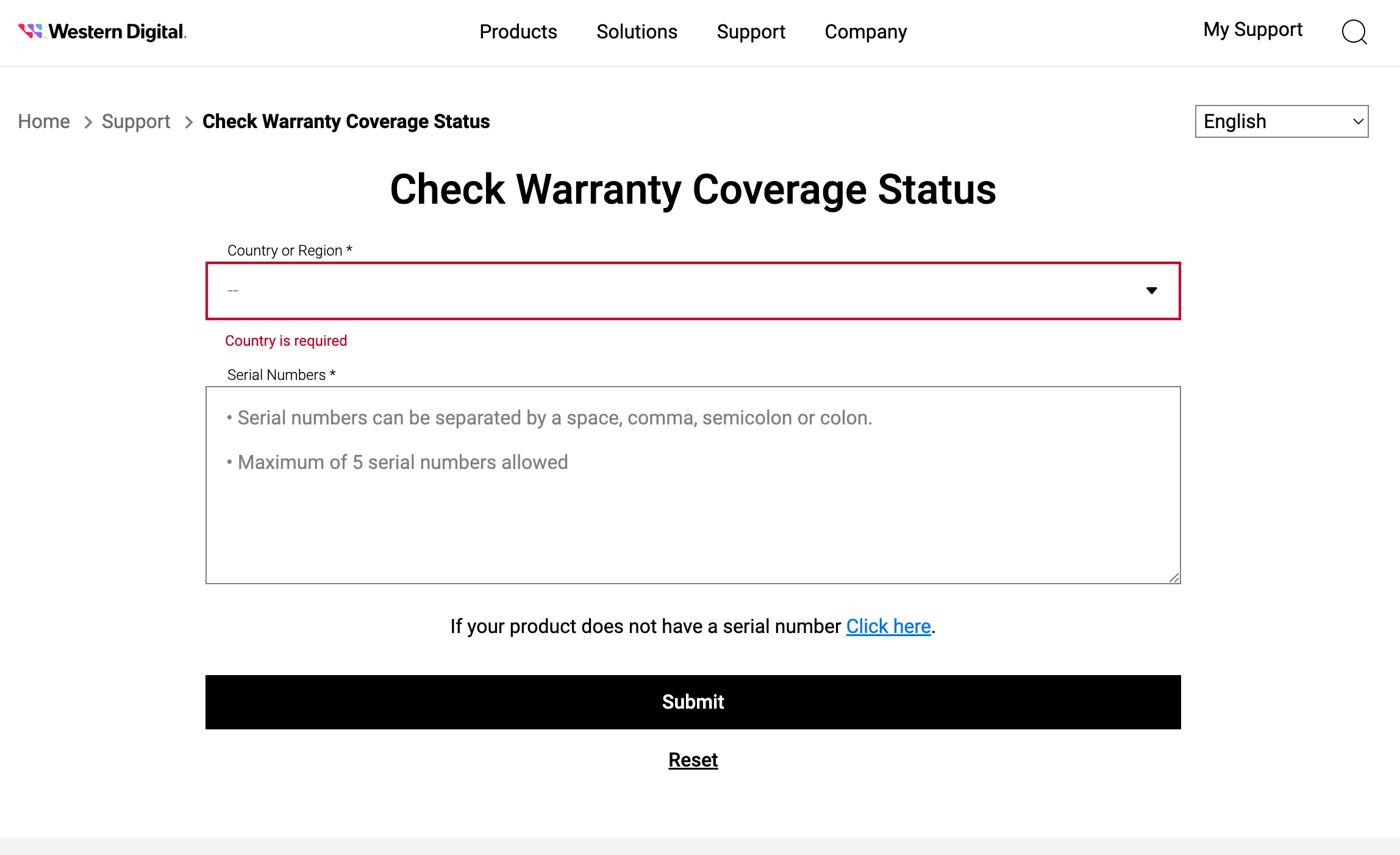 Trang web kiểm tra trạng thái bảo hành của ổ cứng Western Digital