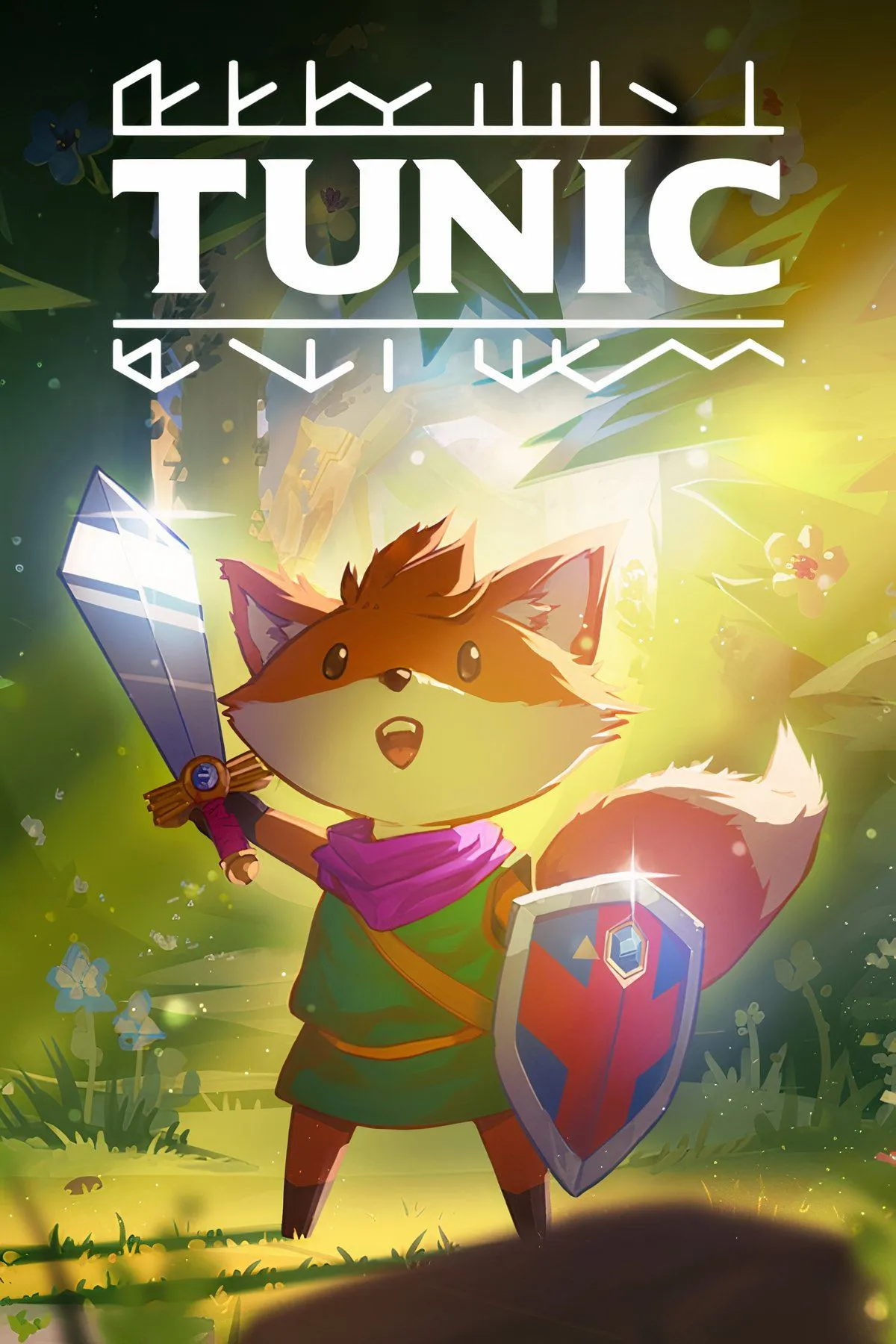 Tunic: Chú cáo nhỏ đang chiến đấu với quái vật trong một khu rừng xanh tươi