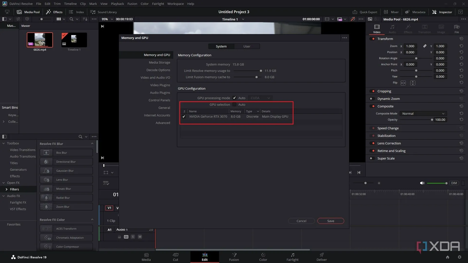 Tùy chọn cấu hình GPU thủ công trong DaVinci Resolve để sử dụng card đồ họa mạnh nhất.