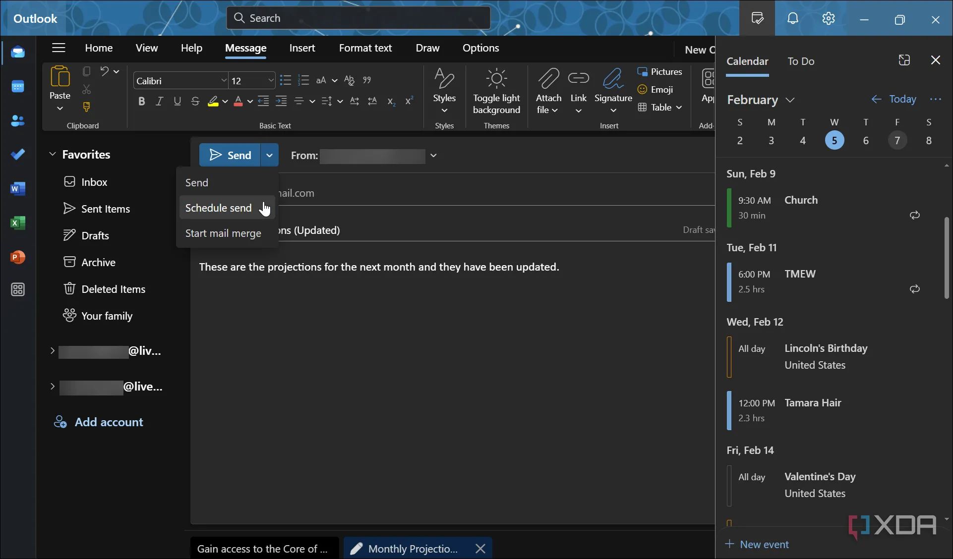 Ứng dụng Outlook mới trên Windows 11, hiển thị cài đặt quyền riêng tư để tắt phân tích nội dung