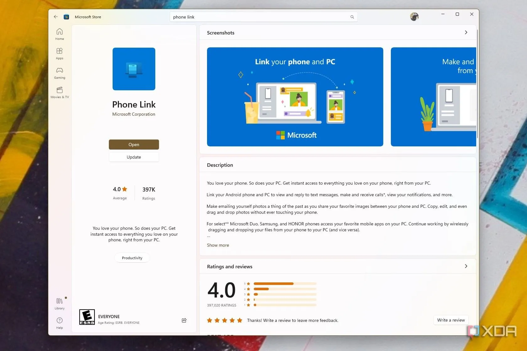 Ứng dụng Phone Link trên Microsoft Store