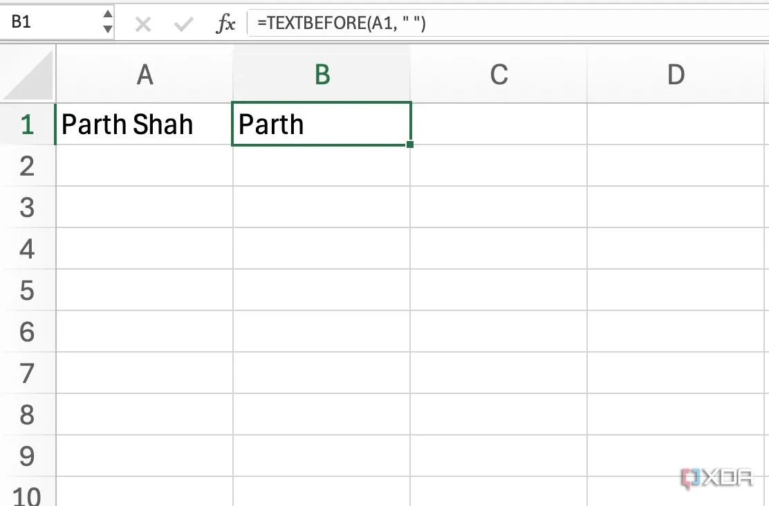 Ví dụ ứng dụng hàm TEXTAFTER trong Excel để trích xuất văn bản sau một ký tự phân cách, giúp tách chuỗi hiệu quả