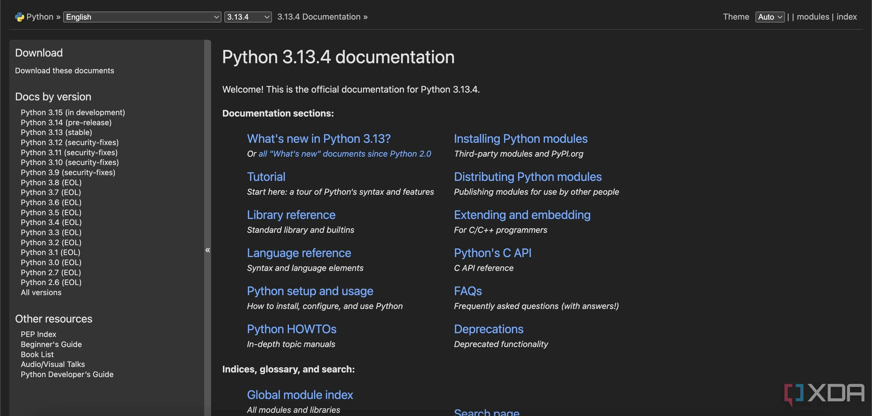 Xem tài liệu Python offline với Kiwix server